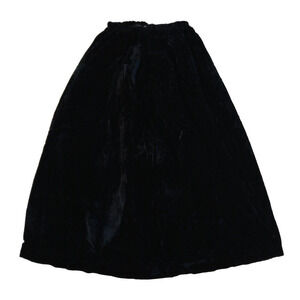 Vintage 90s Black Crushed Velvet Midi Skirt Size S M Gothic Goth Whimsigoth